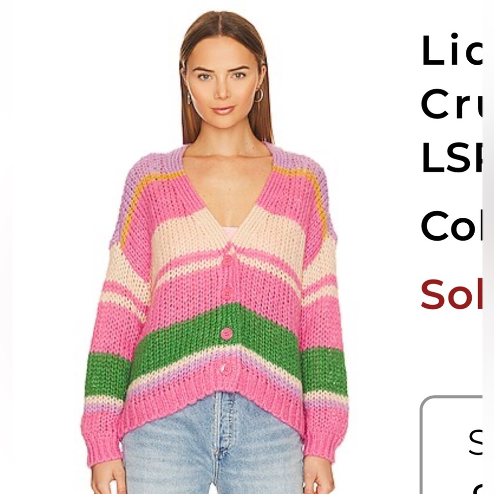 L*Space Lido Cardigan Colorful Striped Spring Festival Women's Sweater